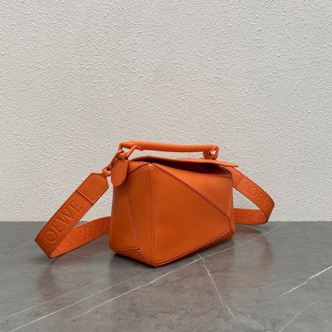 Loewe Small Puzzle Bag in Classic Calfskin Orange